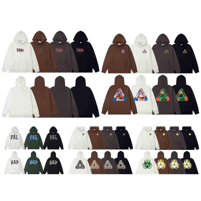 Palace Large Triangular Cracked Two-Tone Letter Print Unisex Loose Thin Pullover Hoodie Trendy Brand