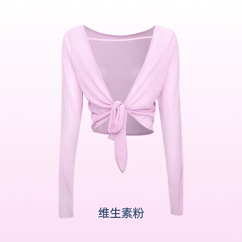 厳選された新作レディース日焼け止め服、スポーツ用通気性フィットネス長袖ブラウス、ヨガウェア、背中開きストラップ付きトップス|undefined