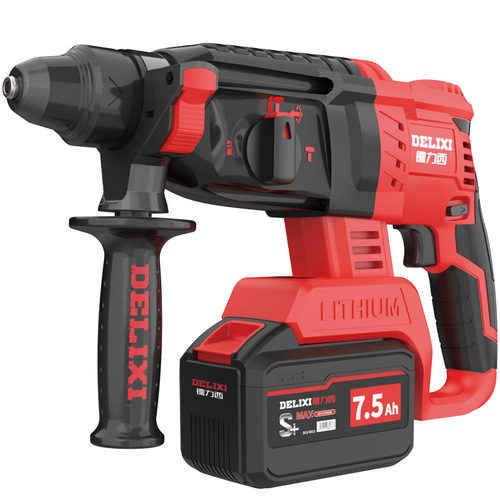 Delixi brushless rechargeable electric hammer electric pick three-purpose high-power industrial impact drill concrete lithium electric hammer