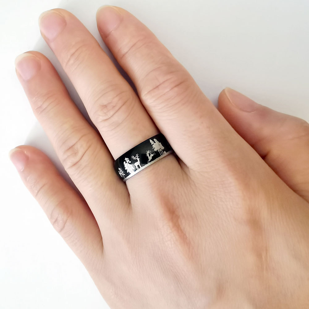 Suministro transfronterizo bosque ciervos hombres al aire libre paisaje natural anillo de caza Amazon eBay deseo Venta caliente