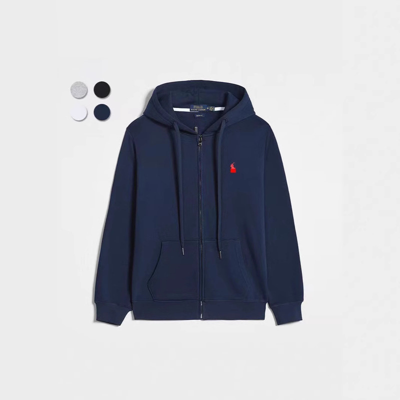 Cross-Border Men's Sweatshirt with Embroidered Pony Rf Fleece Zipper Sweatshirt Men's Spring and Autumn Hooded Jacket and Pants Set Cross-Border Men's Sweatshirt with Embroidered Pony Rf Fleece Zipper Sweatshirt Men's Spring and Autumn Hooded Jacket and Pants Set