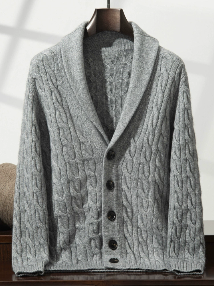 Winter cashmere cardigan, jacket, sweater, increased thickness