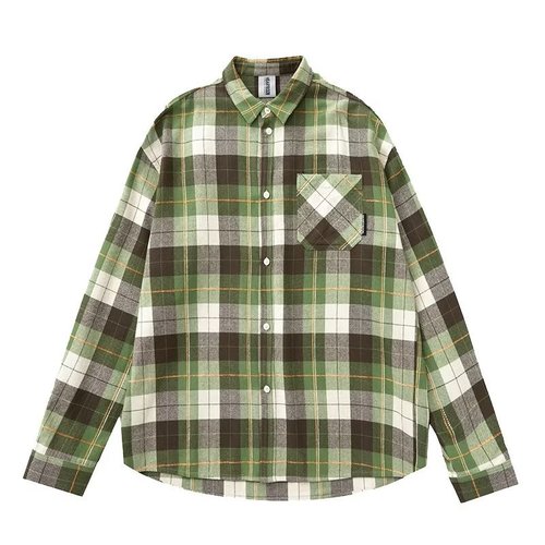 Retro Grid Long-Sleeve Shirt for Men - Autumn Hong Kong Style - Loose Casual Versatile Collar Shirt - Trendy Men's Autumn/Winter