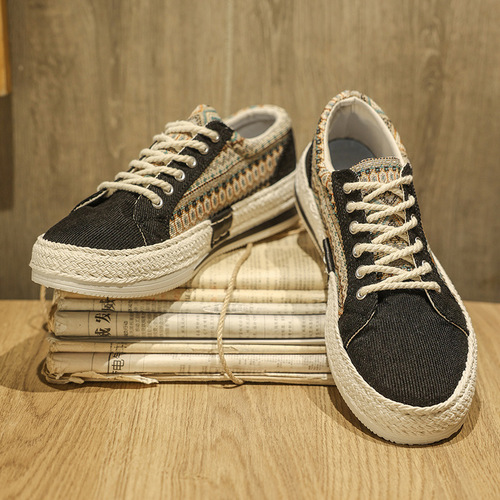 2024 Summer New Men's Low-Top Casual Fashion Skate Shoes Lightweight and Comfortable Korean Style Versatile Men's Canvas Shoes