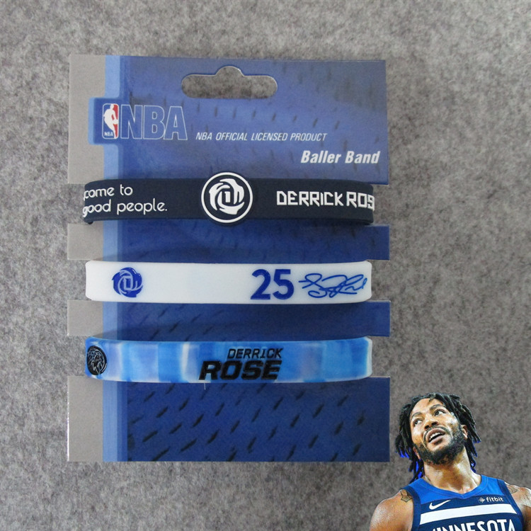Estrella de baloncesto Kobe James Owen Currillos firma ajustable pulsera mixta blanca de tres piezas para fanáticos