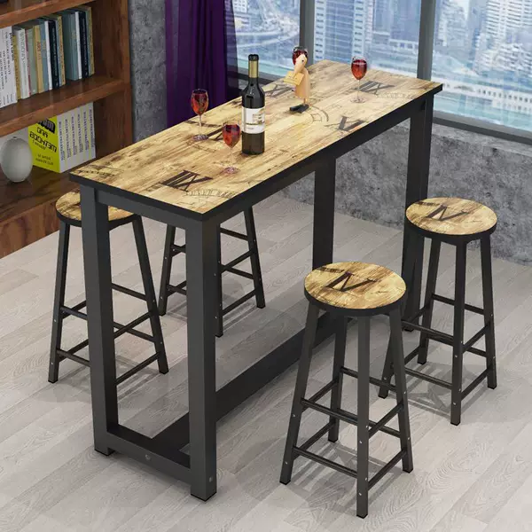 Bar Table Balcony Narrow Table Home High Table Wall Partition Milk Tea Shop Bar Simple Long Table and Chair Combination
