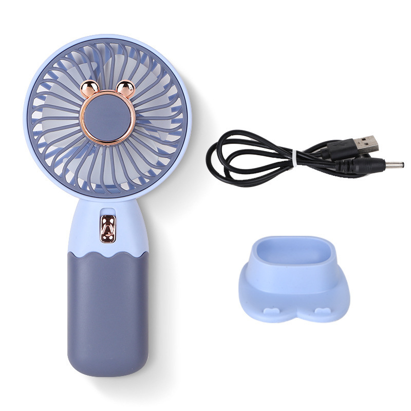 新しい小さな花ハンドヘルドファンミニポータブルデスクトップフルーツ小型ファンスタンド USB 充電ギフト|undefined