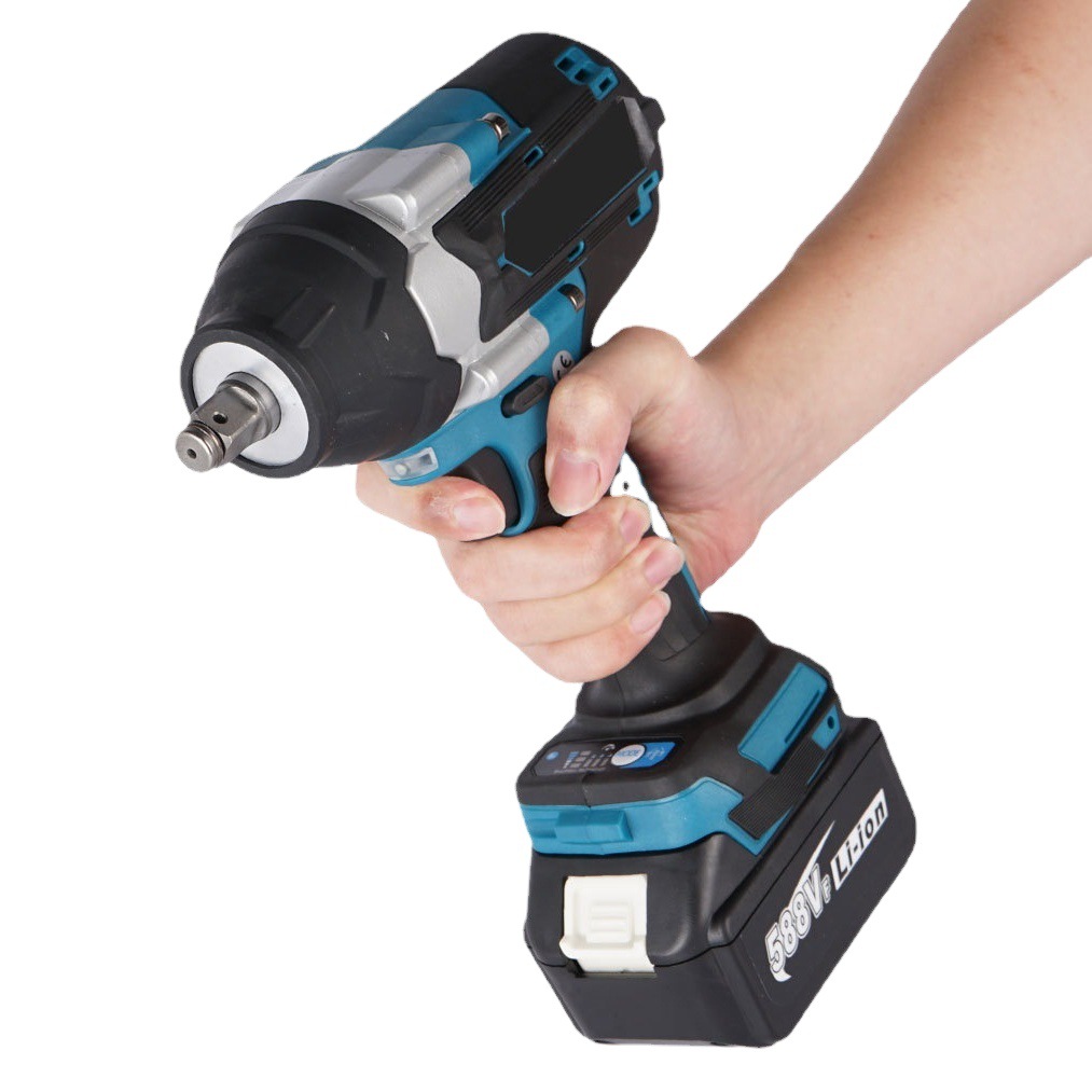 Llave de Impacto Inalámbrica Popular para Comercio Exterior, Eléctrica de Alta Potencia con Luz, Reversible, Motor Desmontable para Automóvil.