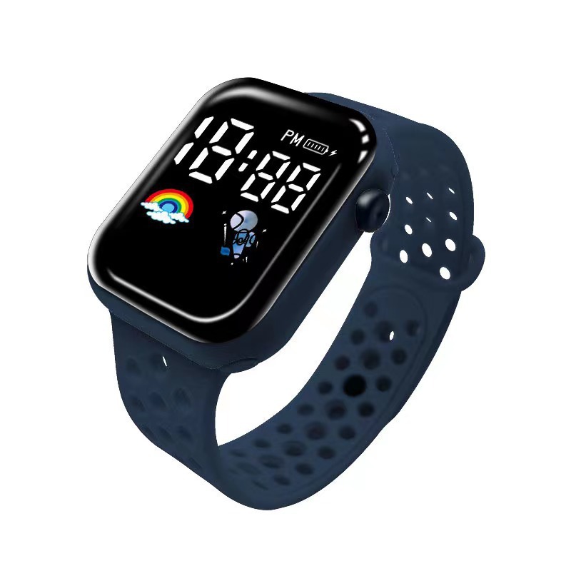 New LED electronic watch C1-7 rainbow spaceman Square  Sport Student children LED electronic watch_voghion.com