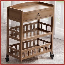 推车美发院理发店小推车足浴店养生馆实木工具车柜子竹