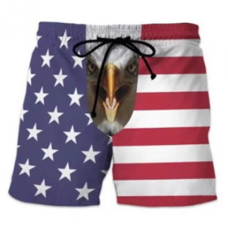 2026 Men's Beach Hawaiian Shorts, American Flag Print, Basketball Sports Shorts 2026 Men's Beach Hawaiian Shorts, American Flag Print, Basketball Sports Shorts