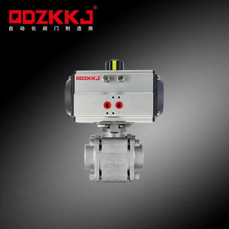 Q661F-16P气动高压三片式球阀AT气动304不锈钢焊接高压球阀