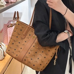 MC家高品质新款真皮女包百搭字母购物袋手提大容量托特时尚单肩包