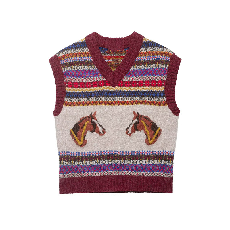 PB & ZA ropa de mujer 2026 primavera temperamento de moda versátil estilo de viaje minimalista Jacquard chaleco de punto 0021003 image 1