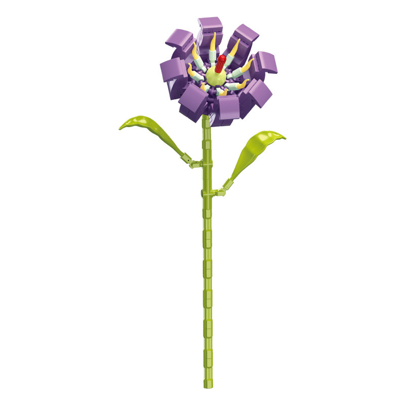 钻马积木花永生花束抱抱桶仿真花小颗粒积木DIY玩具七夕女生礼物|undefined
