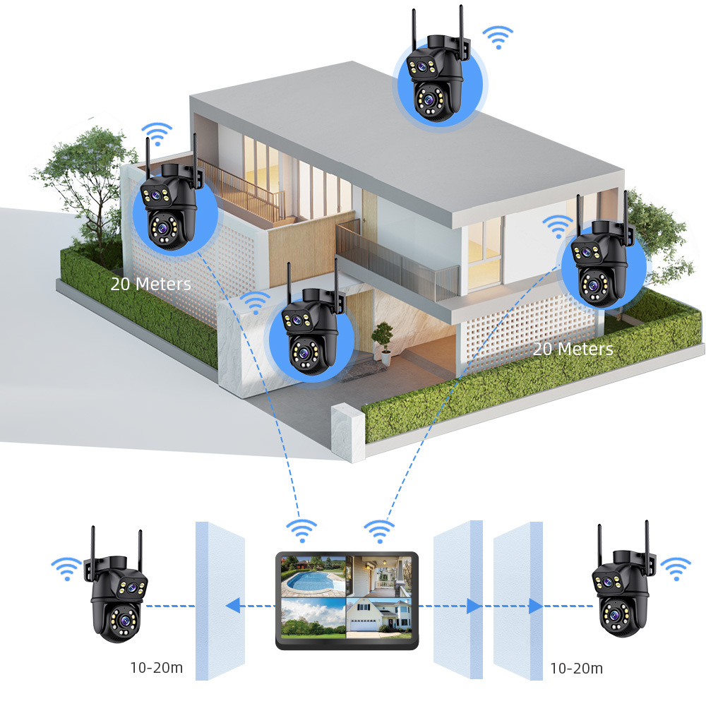 ICSEE 8MP WiFi NVR Kamerasatz mit PTZ, Dual Lens, 8-Kanal