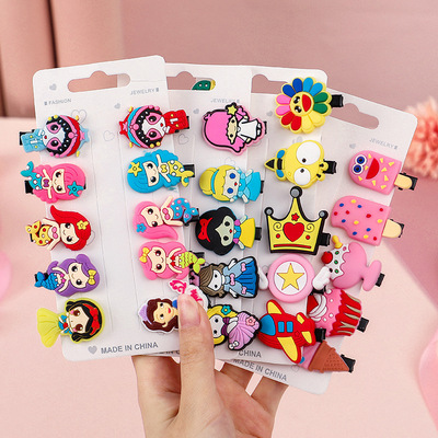 children Hairpin suit Little Girl 10 Set of parts Hair animal lovely fruit Card issuance Rainbow Trim