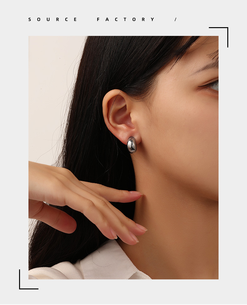 Fashion Water Droplets Copper Plating Ear Studs 1 Pair