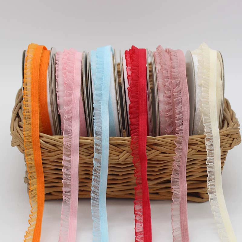 В наличии 1,0 см односторонняя Мухомор Снежная пряжа кружево стрейч с кукольной одеждой аксессуары для украшения домашнего текстиля краевой материал