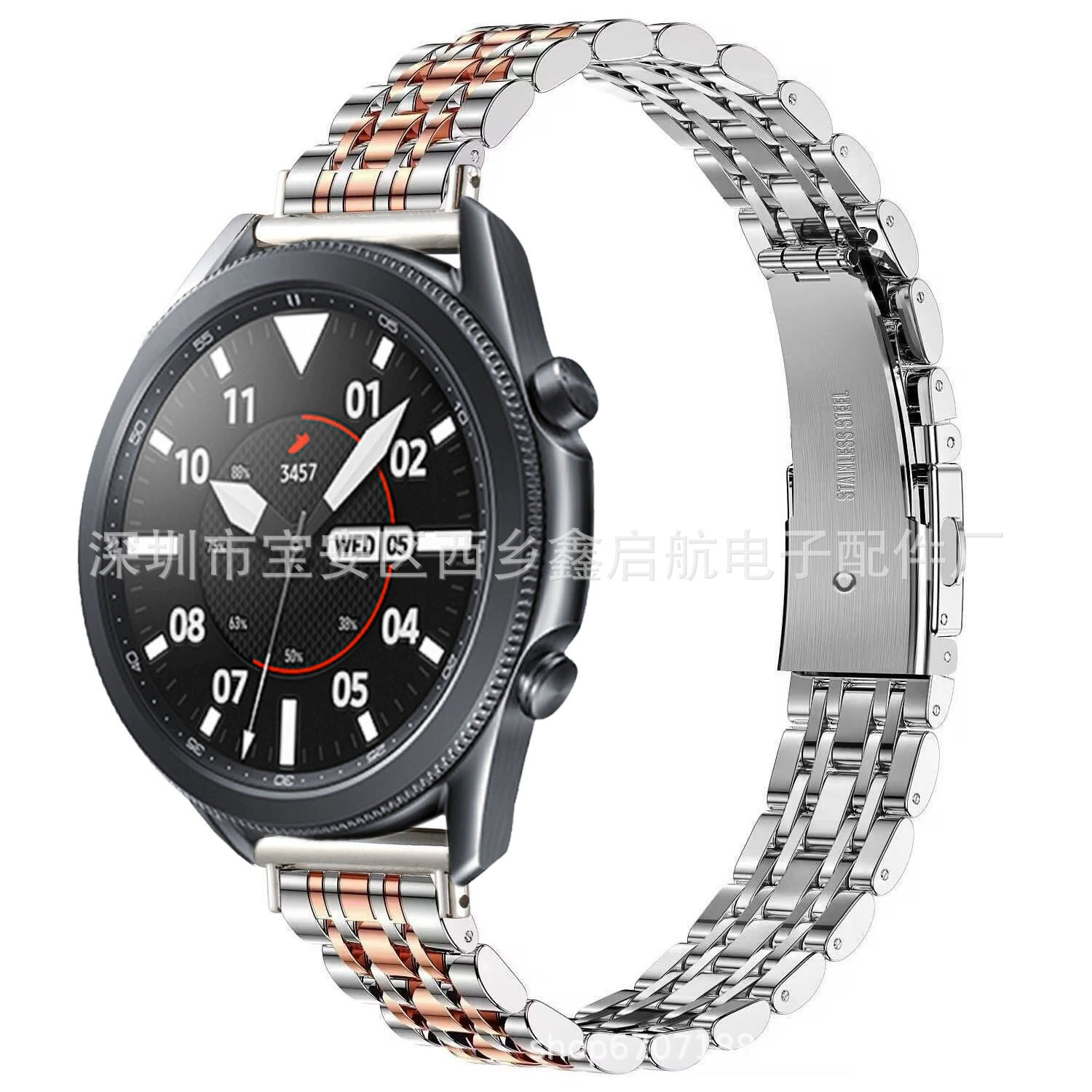 Подходит для ремешка Galaxy Watch 3 узкий пояс семь бисерин плоская застежка ремешок Samsung узкий семь бисерин