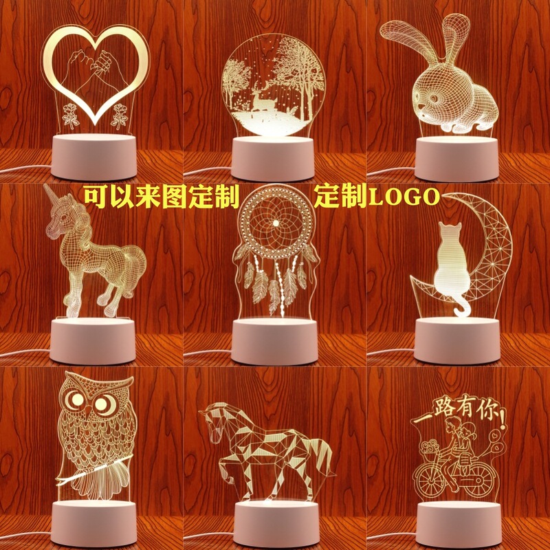 Cross-Border 3D Night Light Lamp Birthday Gift Led Moon Table Lamp Color-Changing Lamp Dimmable Atmosphere Light Moon