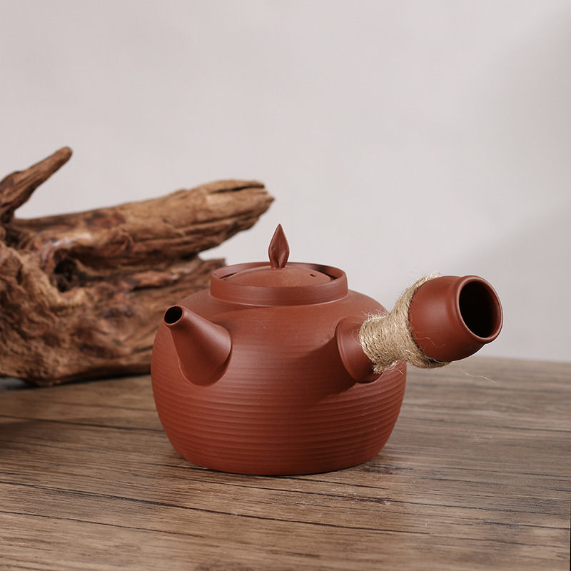 [Tao Chao Wen Chuang] Chaozhou Sand Jump Cover Tea Set Shun Round Sand Jump Pot Pottery Pot Boiling Teapot Ceramic