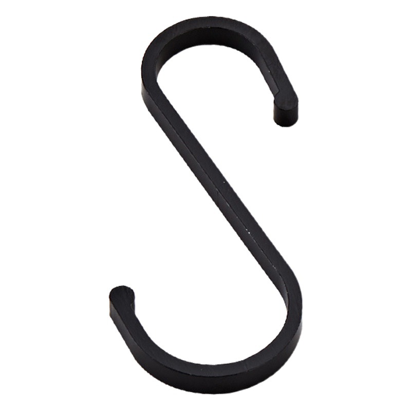 Cross-Border Black S-Shaped Hooks Wholesale, Cross-Border Metal Corrosion-Resistant S-Hooks, Clothes Hooks, Household Wardrobe Single-Rod Hooks