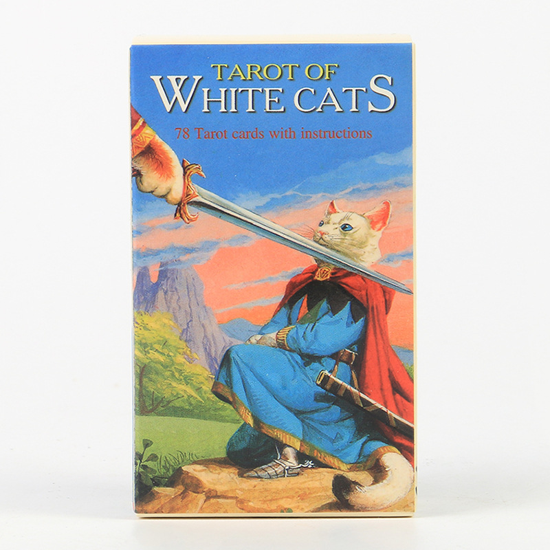 Cross-Border Hot Item White Cat Tarot Oracle Board Game Cards_voghion.com