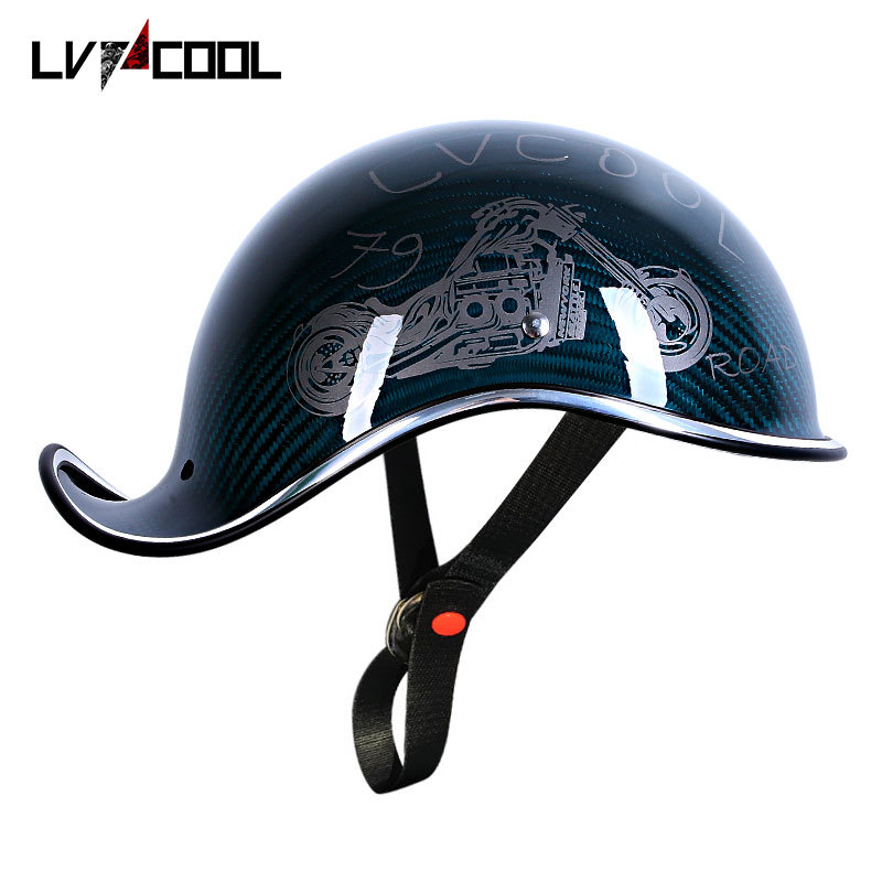 Comercio exterior casco transfronterizo motocicleta casco de fibra de carbono masculino Harley Scoop casco femenino retro motocicleta medio casco verano