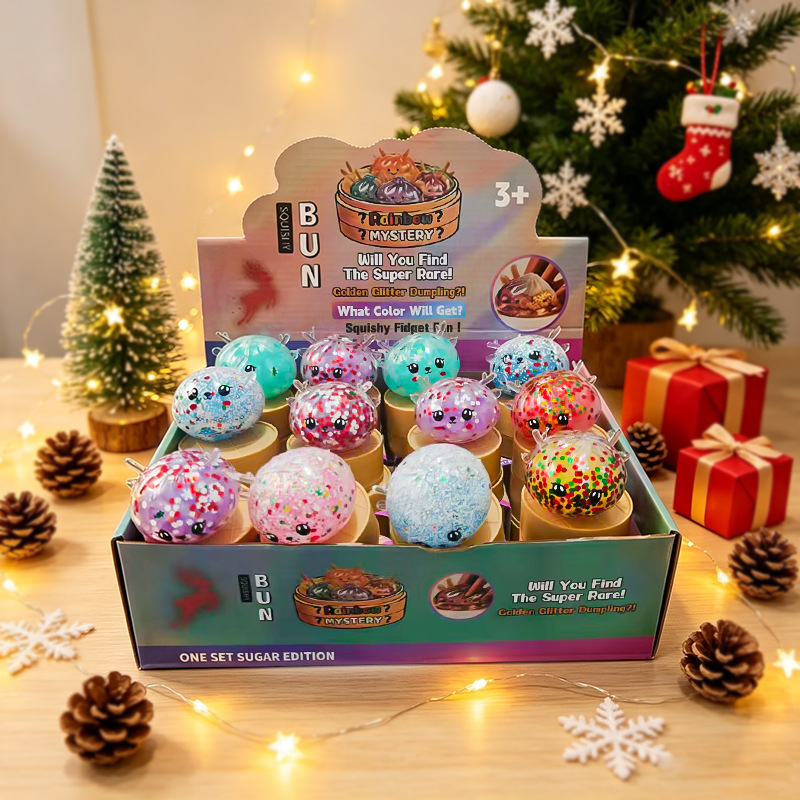 Christmas deer small buns 5.5cm-single random [take 24 pieces with display box]