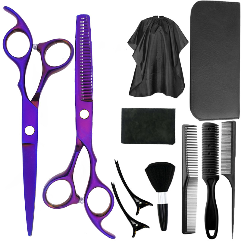 Tijeras para el cabello Zhangjiagang especiales para el cabello fino y roto, tijeras planas, flequillo, estilista transfronterizo, juego de tijeras de doble uso
