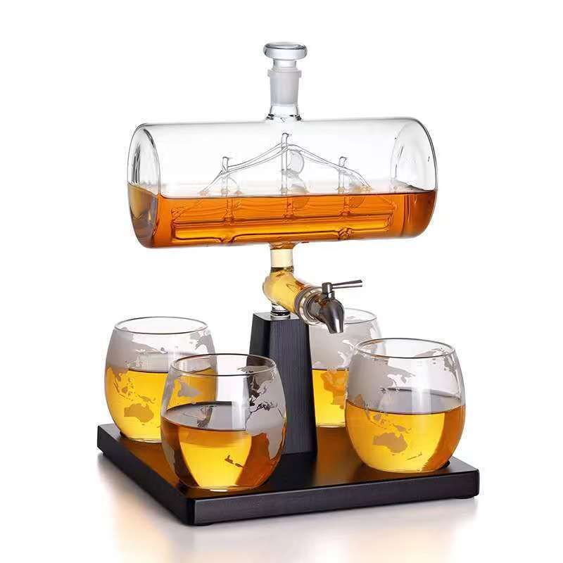 Barril de vino velero decantador de forma especial producto Amazonas whisky vodka separador de vino con interruptor