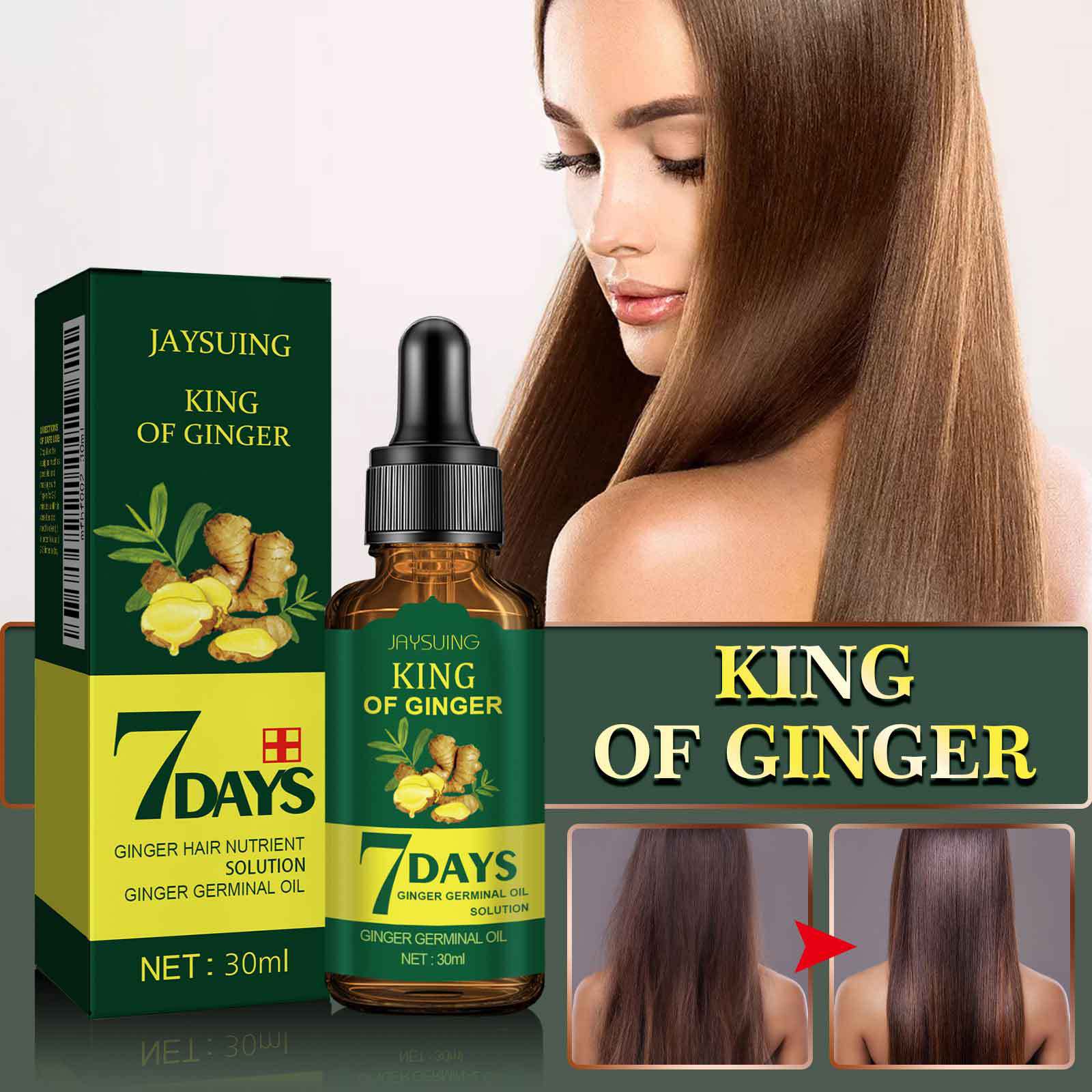 Jaysuing Ginger Hair Care Essential Oil Refreshing and Nourishing Hair Follicle Nutrient Solution Strong Hair Hair Care