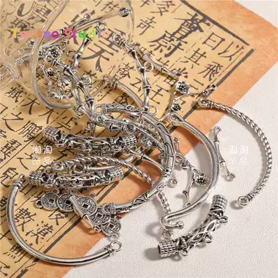 Bright Silver Spacer Bead Pendant DIY — Zərgərlik ara hissələri - ancient-silver-half-bracelet-randomly-mixed-50g-standard
