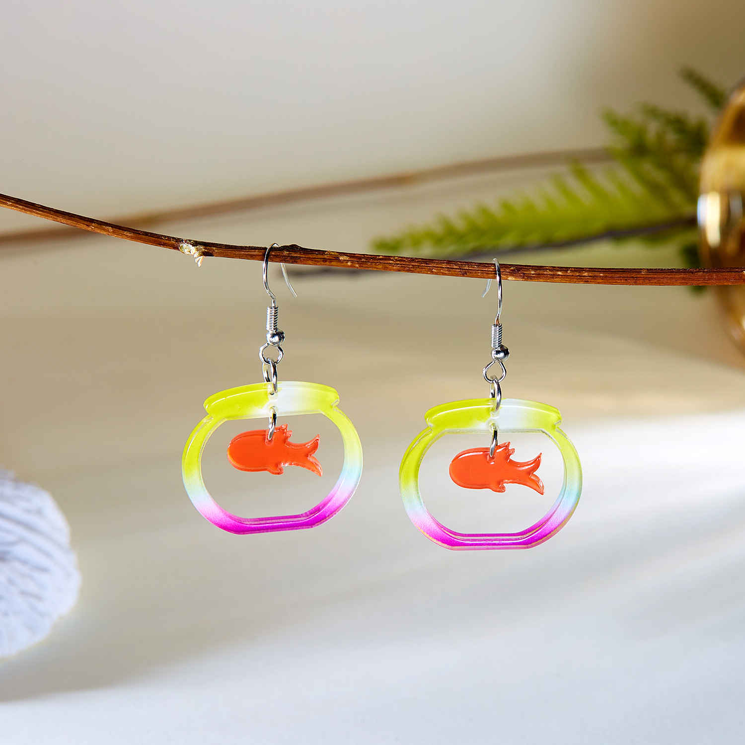 11g Weight Alloy Ear Needle Material Drop Earrings Classification 1 Pair Quantity Holiday, Daily Occasion Acrylic Material Starfish Pattern Spring&Summer Season Women's Gender Plating Design Vacation, Classic Style Style 1 Pair Vacation Classic Style Starfish Plating Acrylic Drop Earrings 12