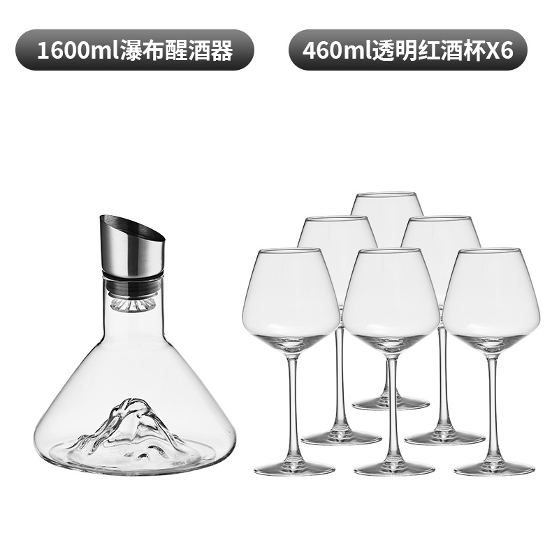 [투명] 버건디 460ml * 6 팩 + 폭포 디켄터