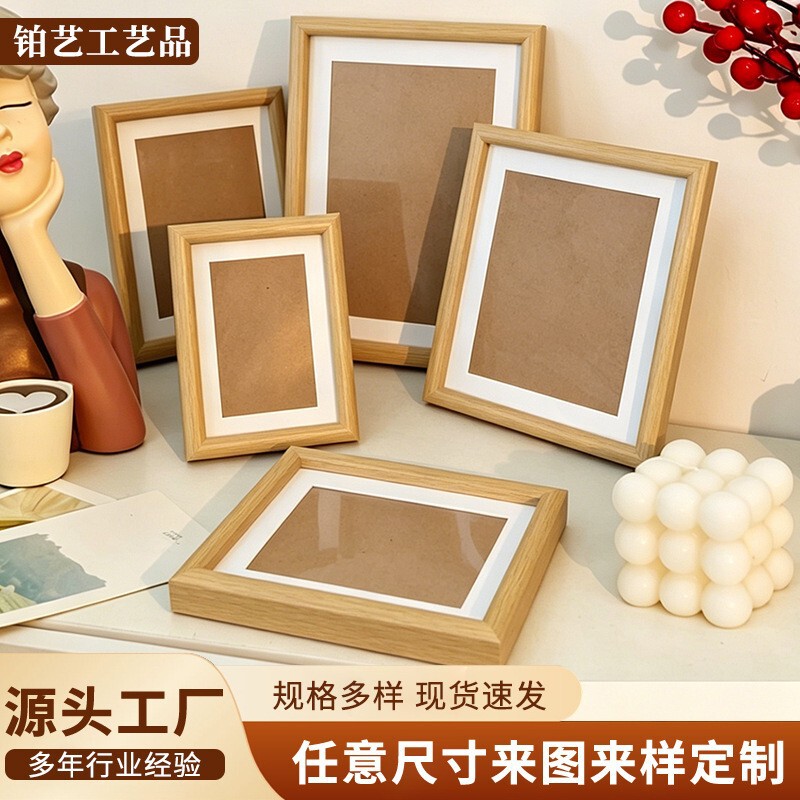 Photo Frame Display Wooden Calligraphy Frame Wall Hanging 467810inch a 4inch Wall-Mounted Handmade Display Stand High-End Cultural and Creative Picture Frame