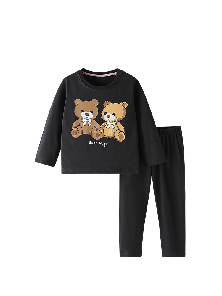 Ropa de hogar para niños malwee transfronteriza otoño e invierno nuevo traje casual de manga larga con cuello redondo de dos piezas para niños europeos y americanos