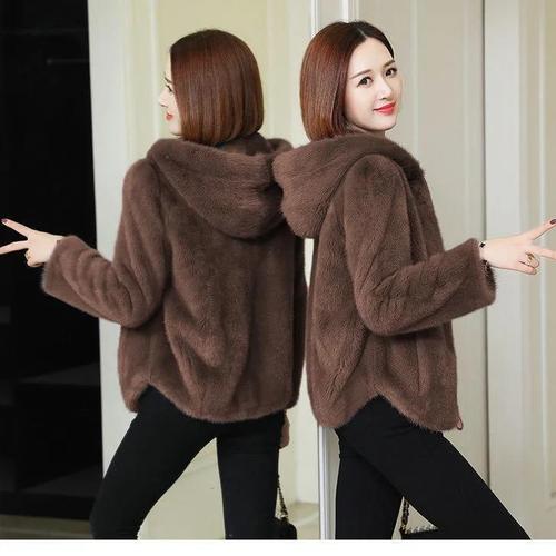 Cross-border thermal-lined, thickened hooded fleece sweater vest for women, autumn and winter loose stylish faux lamb wool outerwear for women