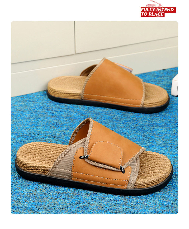 Dép sandal nam quai ngang bít mũi chống trượt đi biển cỡ lớn — kaki, màu be, đen chi tiết 12