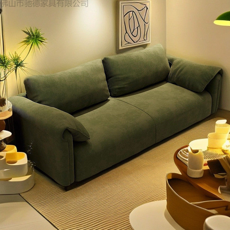 B&B Apartment Rental Room Double or Three-Person Elephant Ear Straight Fabric Sofa New Sofa Living Room Small Apartment