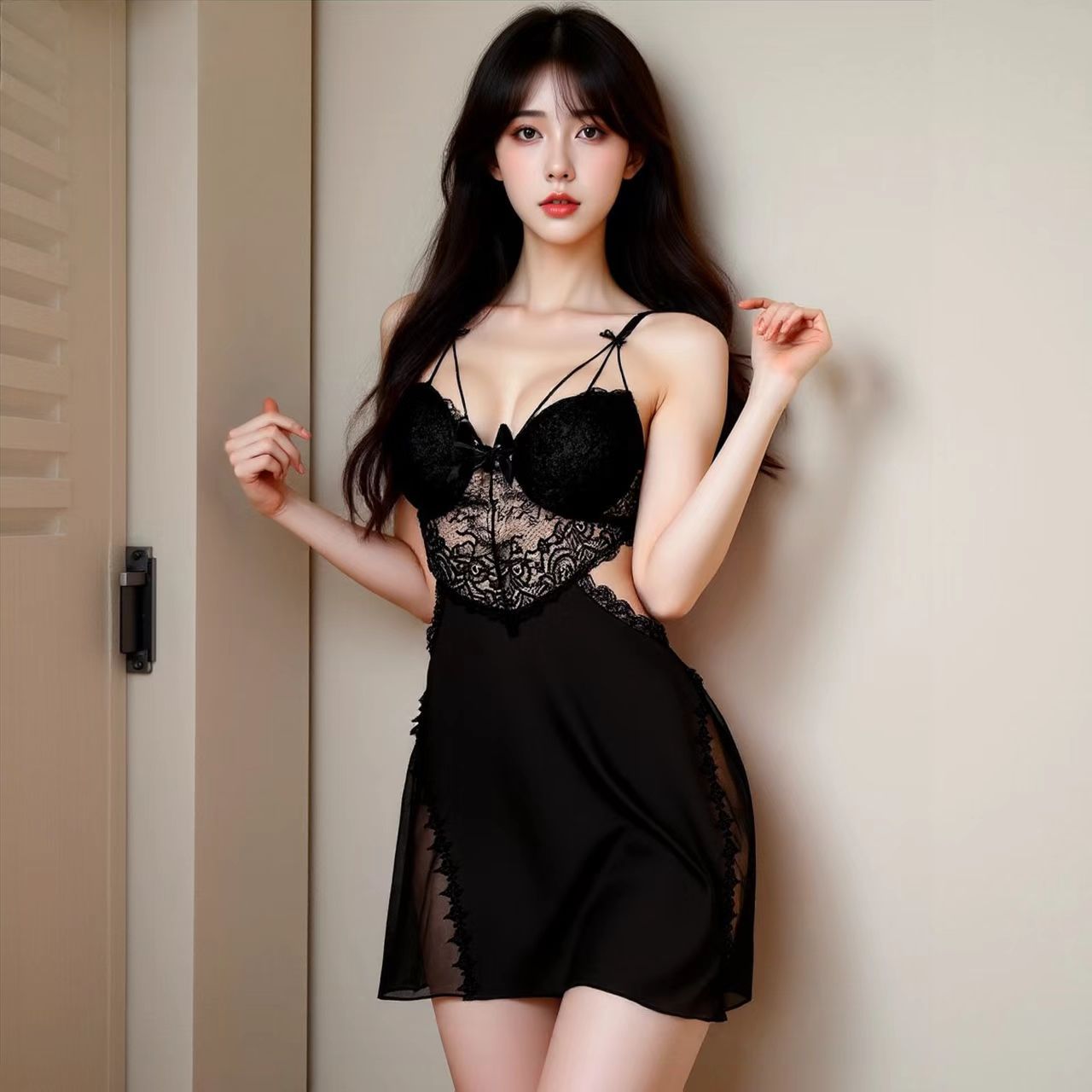 검은색 잠옷 + 잠옷