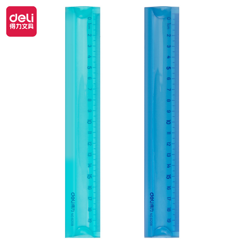 得力文具6208学生软直尺可爱彩色直尺软尺可弯曲直尺尺子20CM批发
