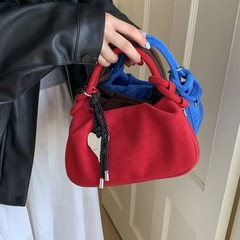 跨境外贸褶皱云朵包女式时尚复古磨砂手提包潮流百搭单肩斜挎包