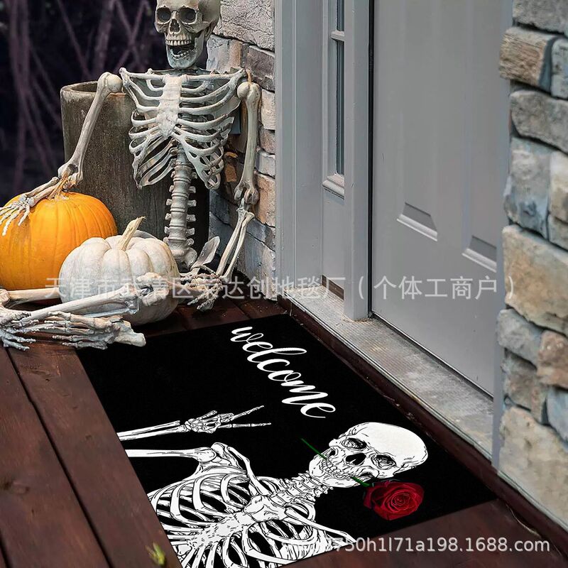 Amazon Temu ハロウィンゴーストフロアマット、汚れにくい玄関ドアマット、バスルーム吸収性フットマット、リビングルーム装飾フロアマット|undefined
