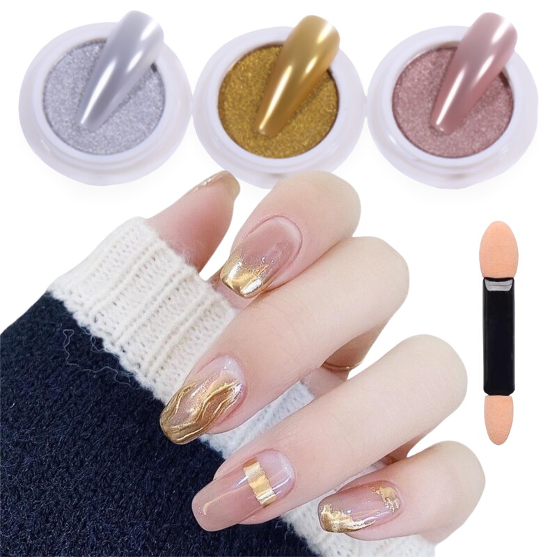 Solid Magic Mirror Powder Nail Beauty Glitter Set Nail DIY Mirror Effect Solid Powder Nail Chrome Magic