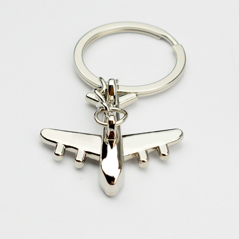 Creative Airplane Model Keychain Pendant Simulated Airplane Model Keychain Metal Airplane Engraving Small Gift