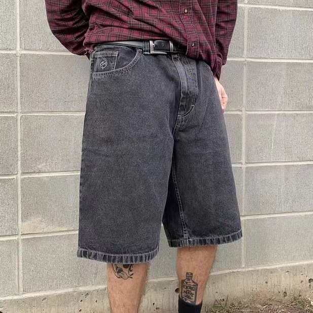 Street Polar Boy Ropa Skateboarding Vintage Pantalones cortos de mezclilla Harajuku Hip Hop Dibujos animados Gráficos Pantalones cortos de mezclilla