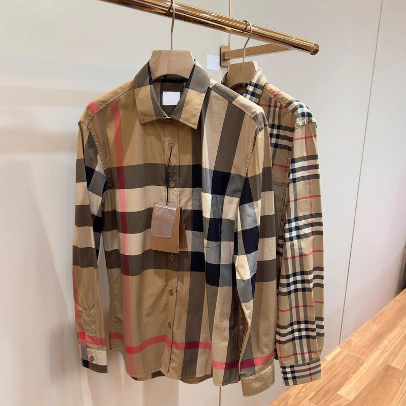 Nanyou High-Quality B Brand Classic Large Plaid Bbr Shirt Shirt for Men and Women