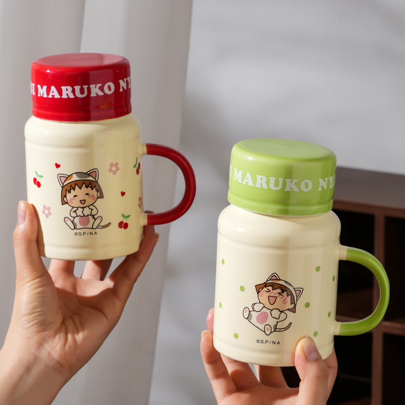 Cereza bola de cerámica auténtica taza de café infantil encantadora taza de agua de la oficina taza doméstica